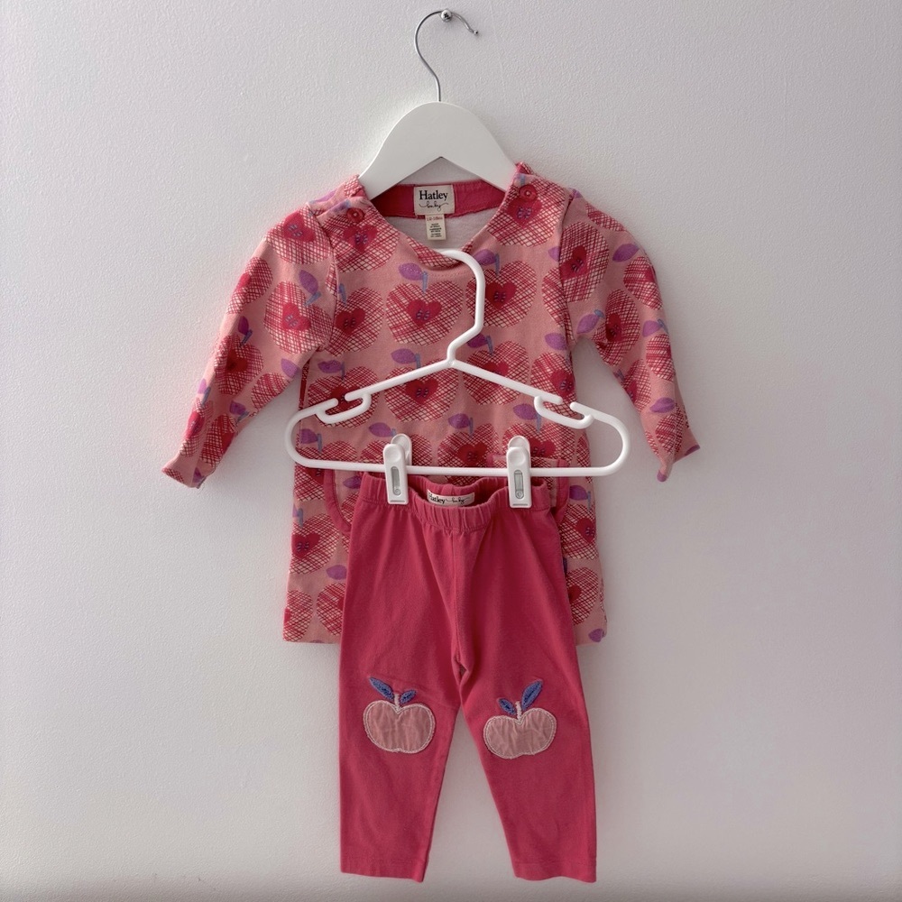 Hatley Baby Pink Apple Set size 12-18 months